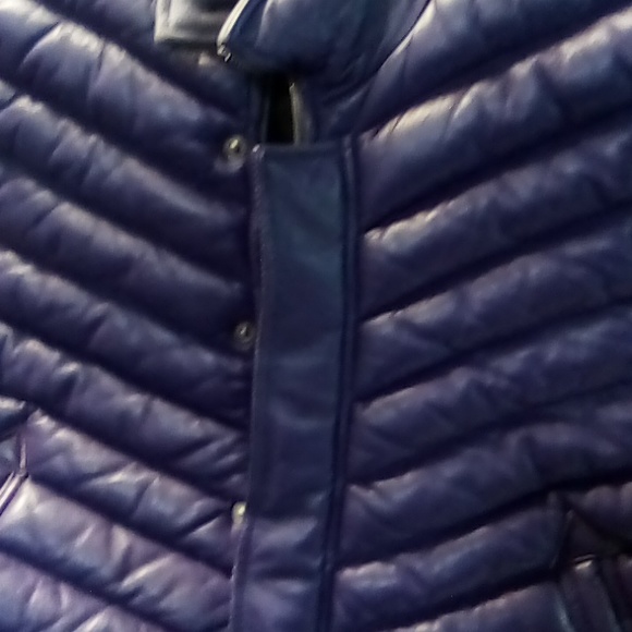 Vintage Hudson Outerwear Purple Real leather button vest polyester inside old - Picture 2 of 10